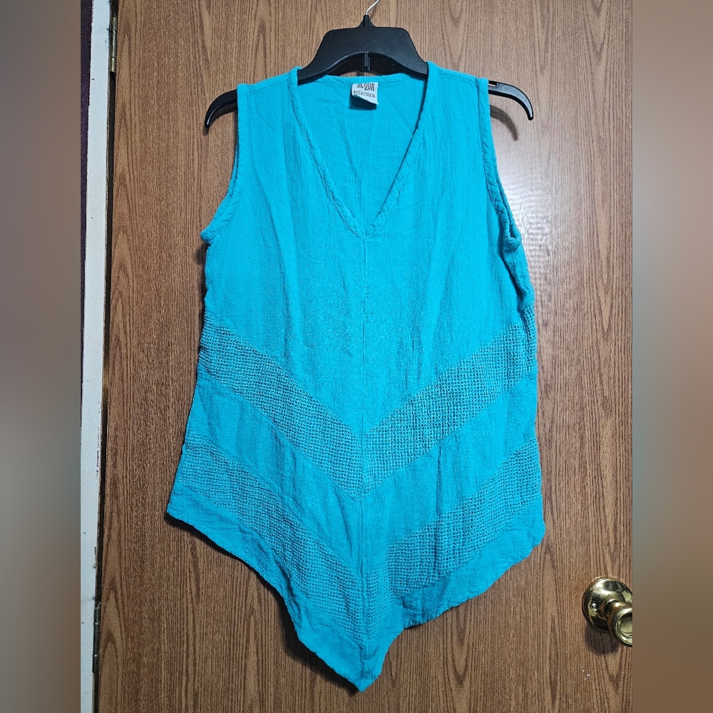 Acqua 100% Cotton Boho Sleeveless Tank Top Lightweight Size Medium!